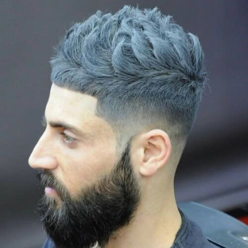 Gray Messy Hair with Contrasting Beard - Top 10 Popular Men Hairstyles in 2019