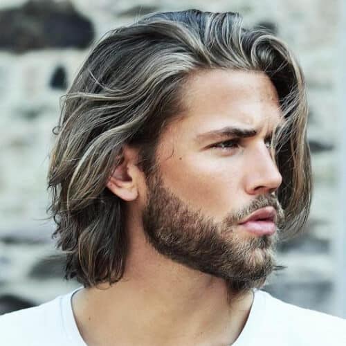 White Underlights Medium Hair - Top 10 Popular Men Hairstyles in 2019