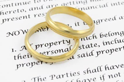 Prenuptial agreement. Shallow DOF on the word PROPERTY