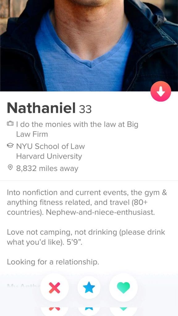 Tinder profile bio