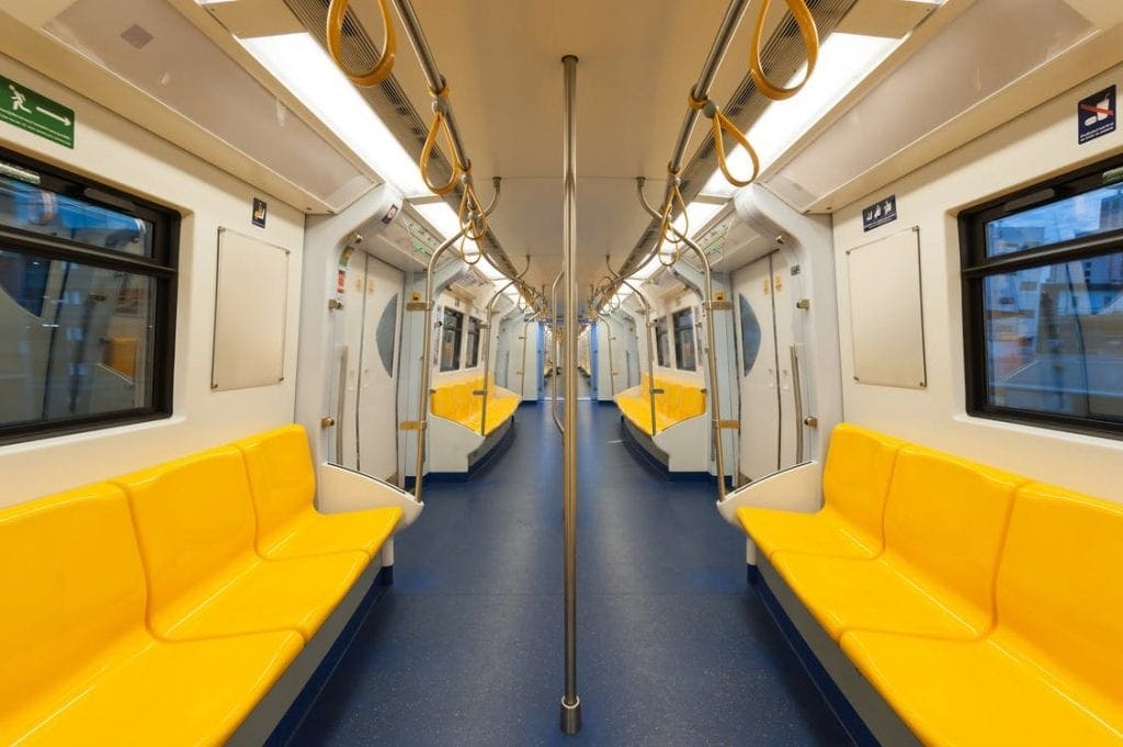 inside a empty metro