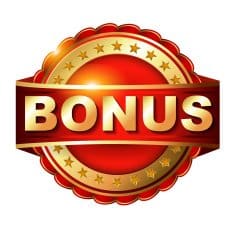 Bonus golden label with ribbon - Types of Bonuses Online Casinos Offer