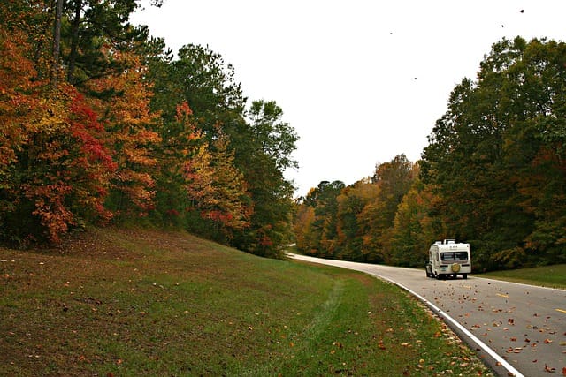 RV on country road