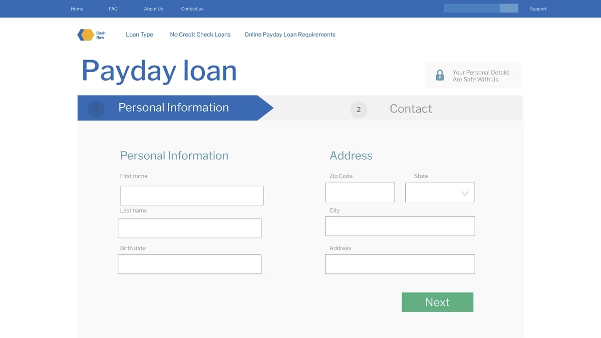 Payday loan application